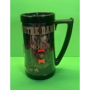 Vtg Michelob Plastic Beer Mug, Thermo-Serv, Notre Dame, Man Cave, Fighting Irish